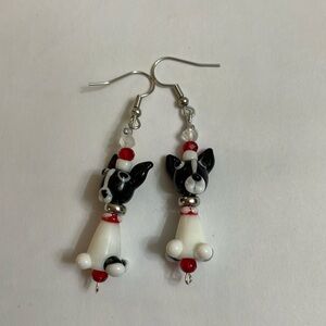 Ivy's Handicrafts Glass Dog Earrings. Well Made And Very Cute!!